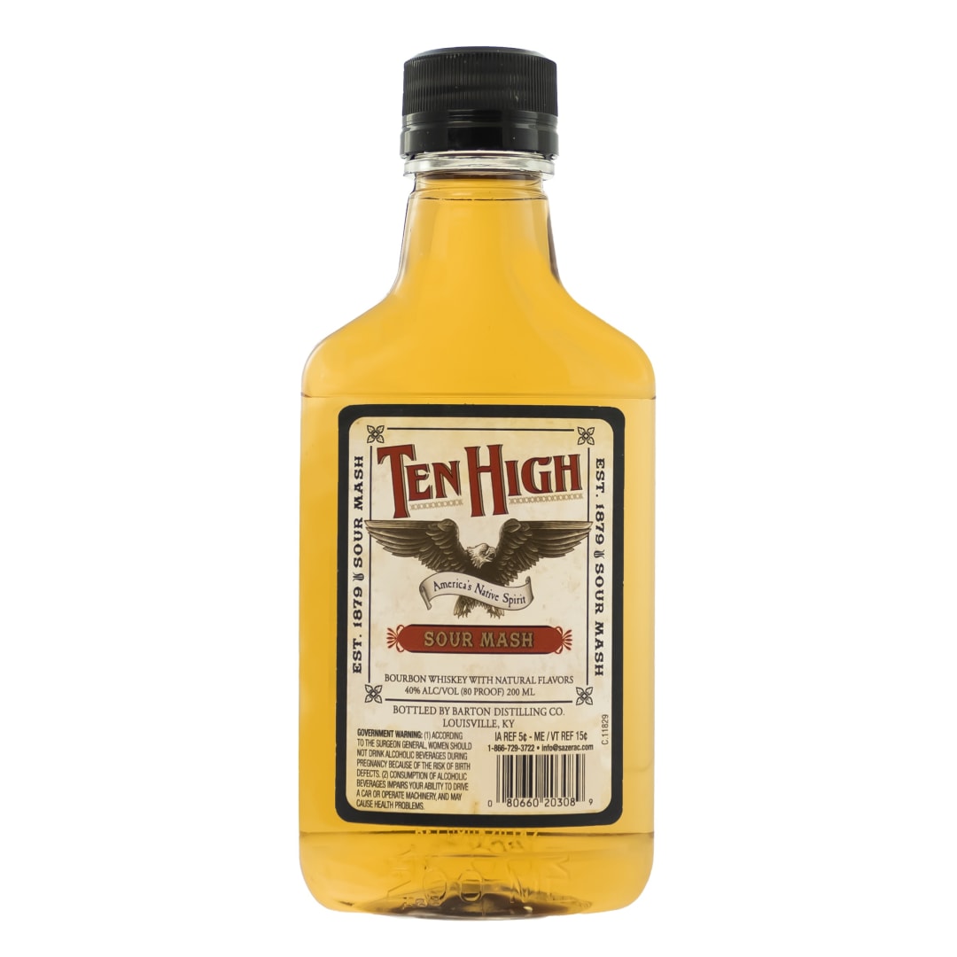 Ten High Sour Mash Bourbon Whiskey 200ml 80 Proof