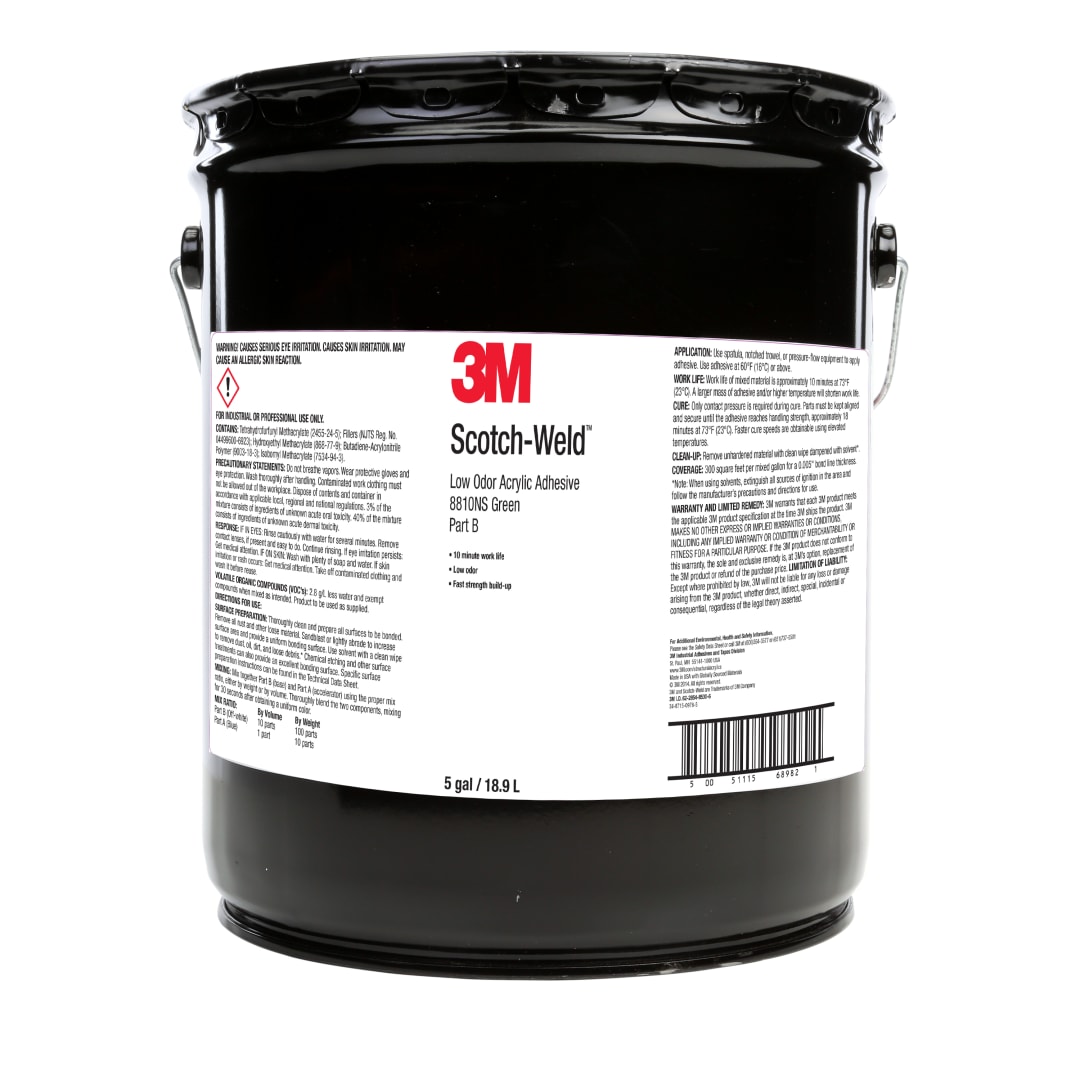 3M™ Scotch-Weld™ 2-Komponenten-Konstruktionsklebstoff auf Acrylatbasis DP8810NS, Grün, 18.9 L, Teil B