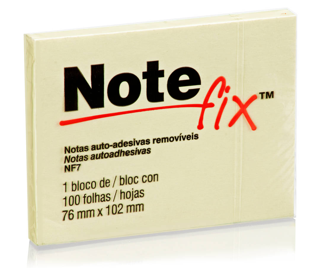Bloco Adesivo Notefix™, Amarelo, 76 mm x 102 mm, 1 Bloco/ 100 Folhas