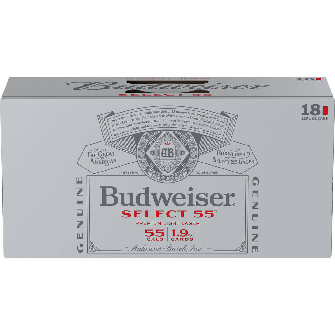 Budweiser Select 55 Light Beer, 18 Pack 12 fl. oz. Cans, 2.4% ABV