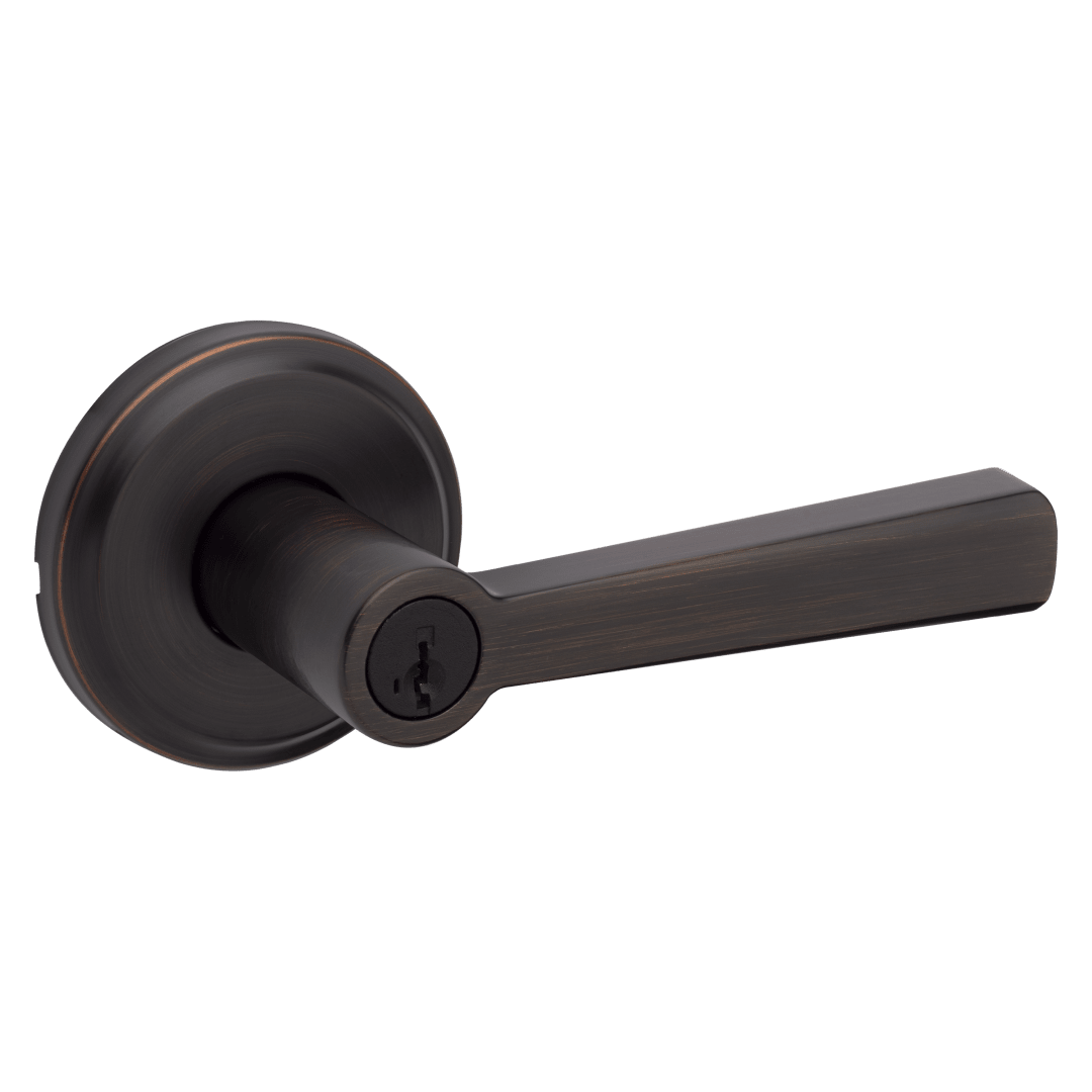 Trafford Keyed Entry Lever featuring SmartKey Security™ in Venetian Bronze