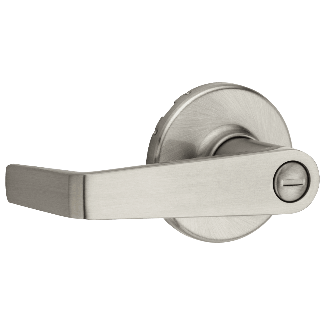Kingston Round Bed/Bath Lever in Satin Nickel with Microban Protection