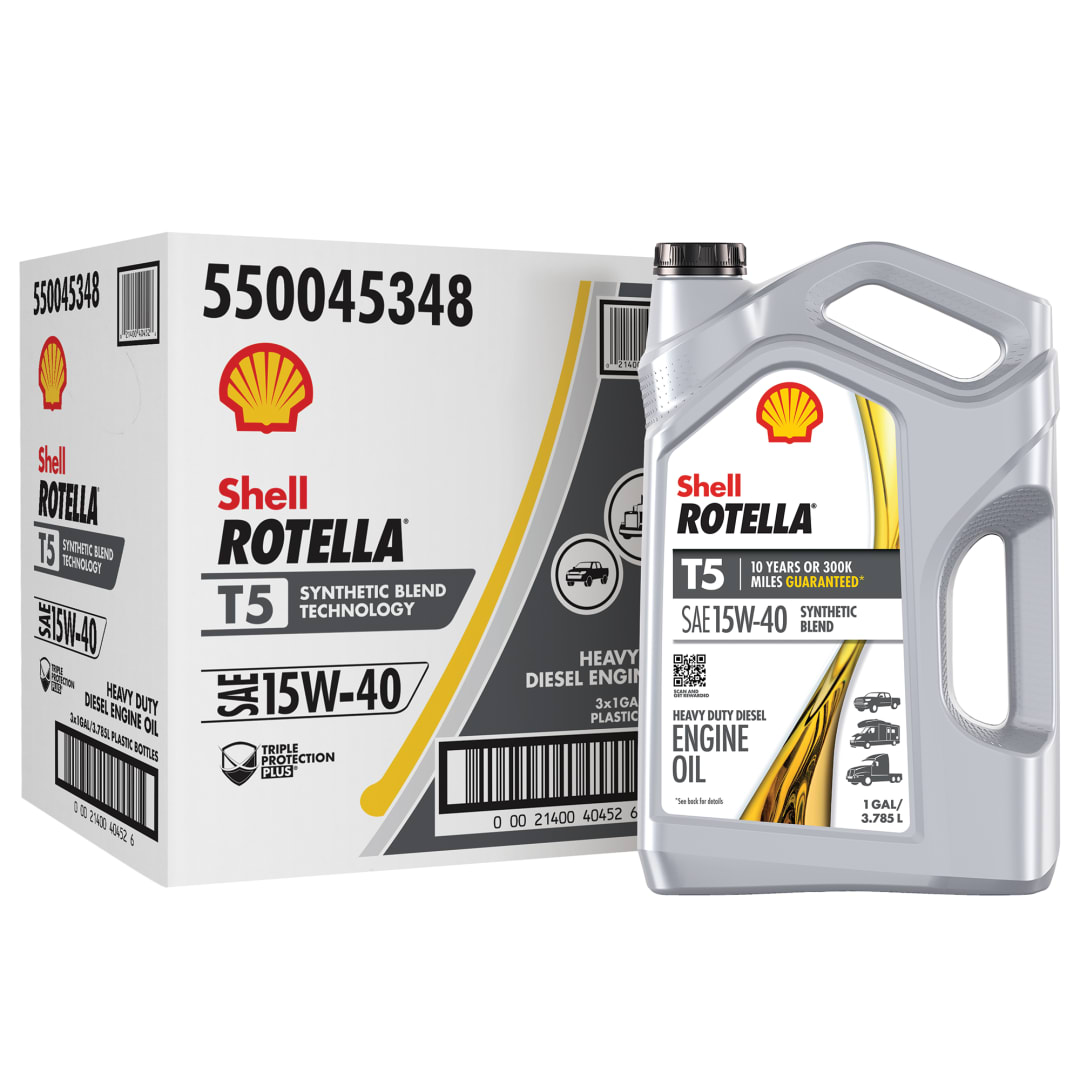 Shell Rotella T5 Synthetic Blend 15W-40 Diesel Engine Oil, 1 Gallon (3 Pack)
