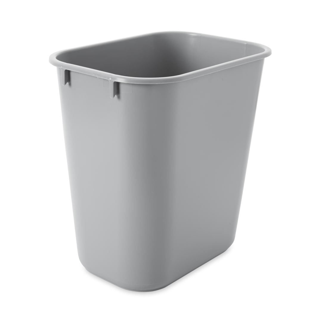 WASTEBASKET SMALL RECT 14QT/13L GRAY