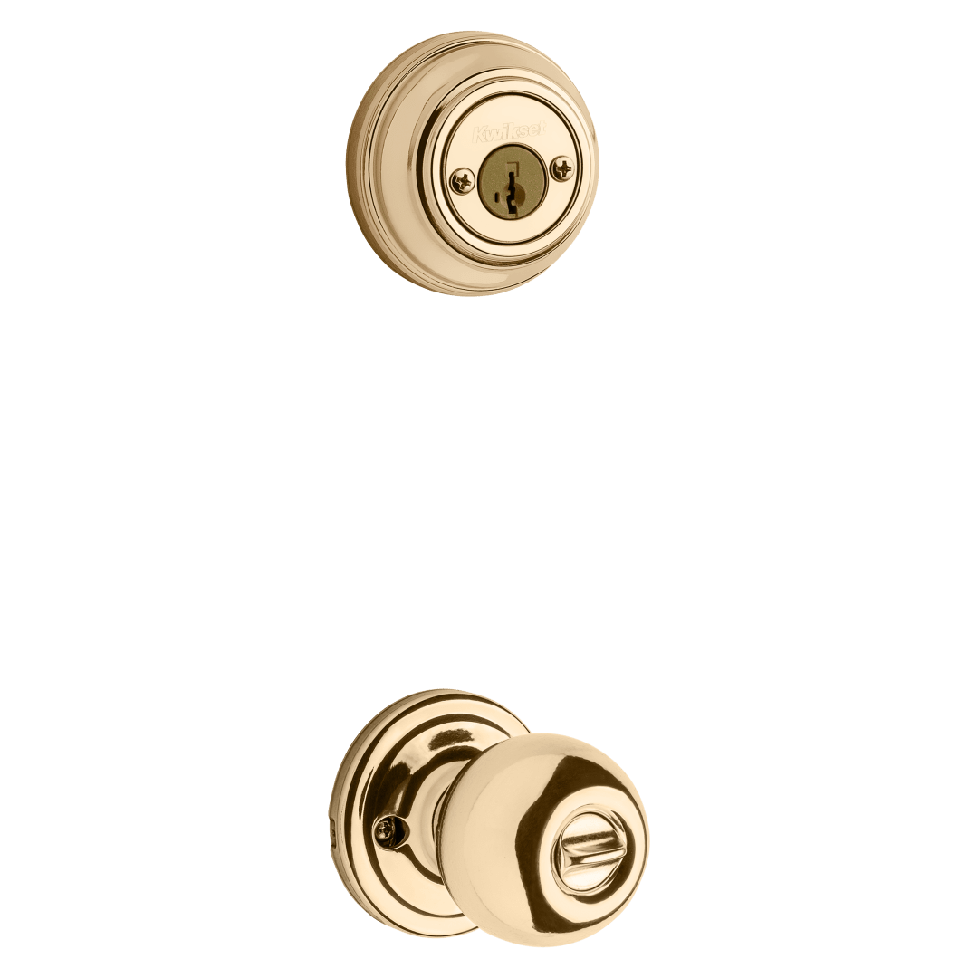 979 Double Cylinder Interior Pack w/Circa Keyed Entry Knob featuring SmartKey Security™ for Montara Handlesets in Polished Brass