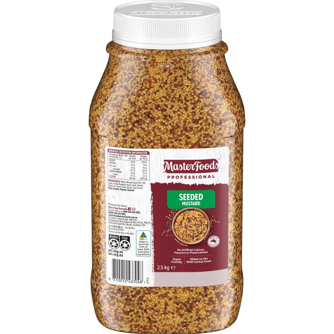MASTERFOODS Mustard Seeded 2.5kg Bulk Jar
