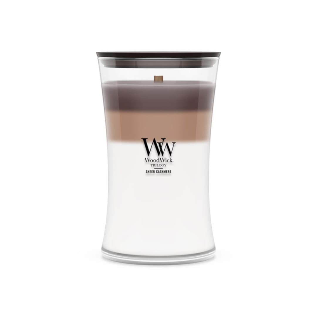 Woodwick Sheer Cashmere Large Hourglass Trilogy Candle