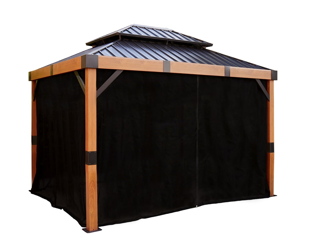 Sojag Fontana 10 x 12 x 7 ft Black Curtains for Gazebo, Polyester
