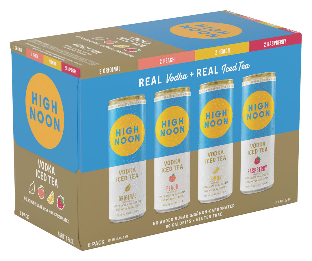 High Noon Vodka Hard Tea Variety Pack 8 Pack 355ml Cans