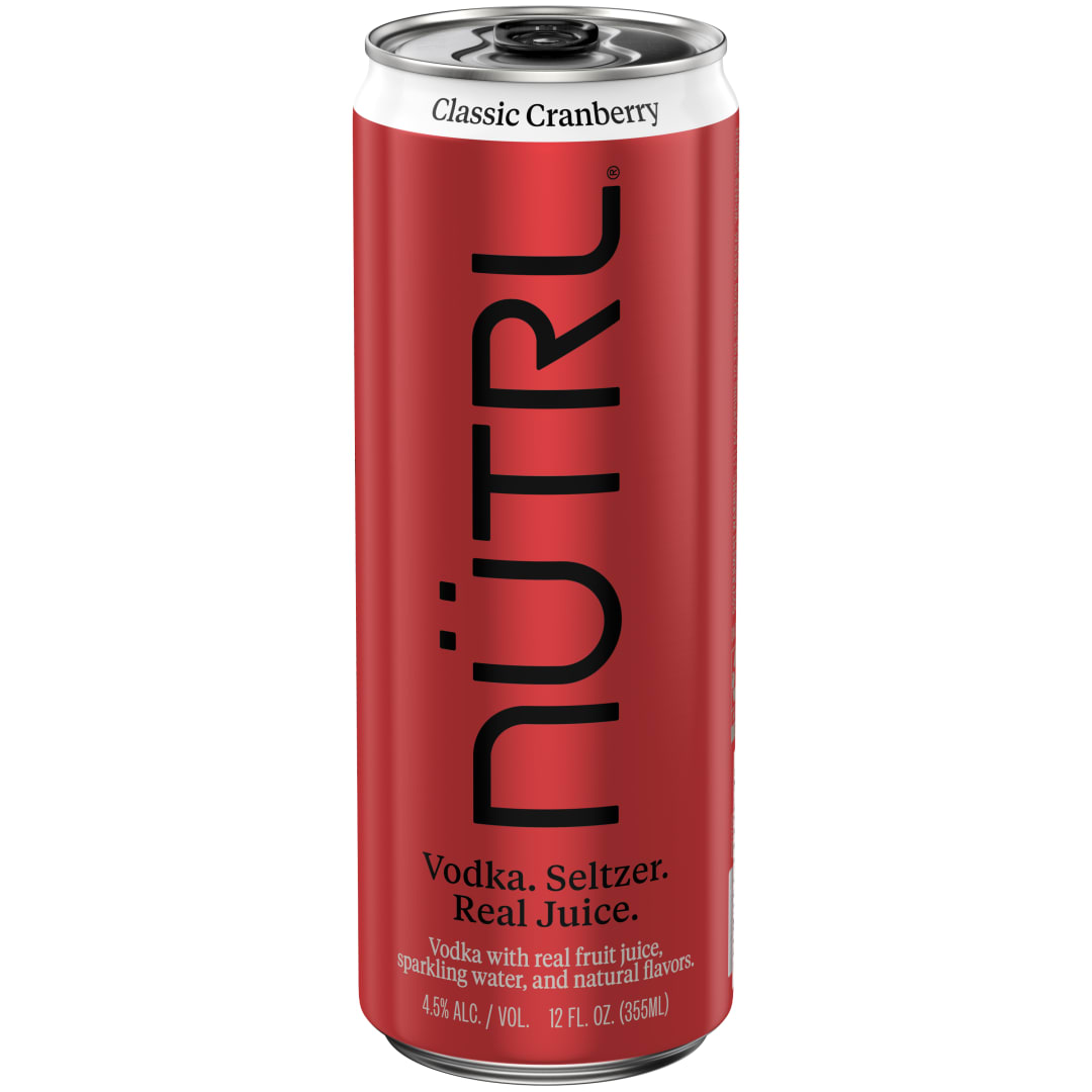 Nutrl Vodka Seltzer Classic Cranberry 12 oz Single CAN Sleek 4_5ABV - Red Version