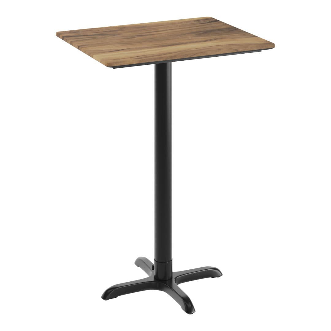 TopGuard 30" x 24" Tabletop with Seamless Surface Technology in Natural with 22" x 22" Black Bar Height X-Base
