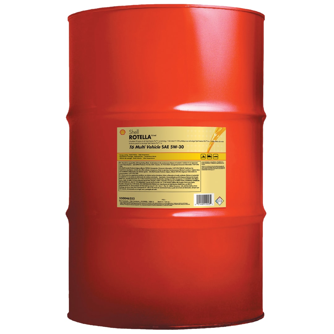 Shell Rotella MV Multi-Vehicle Full Synthetic 5W-30 Diesel Engine Oil, 208 Litre Drum