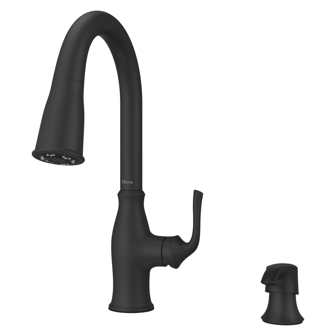 Rosslyn 1-Handle Pull-Down Kitchen Faucet in Matte Black