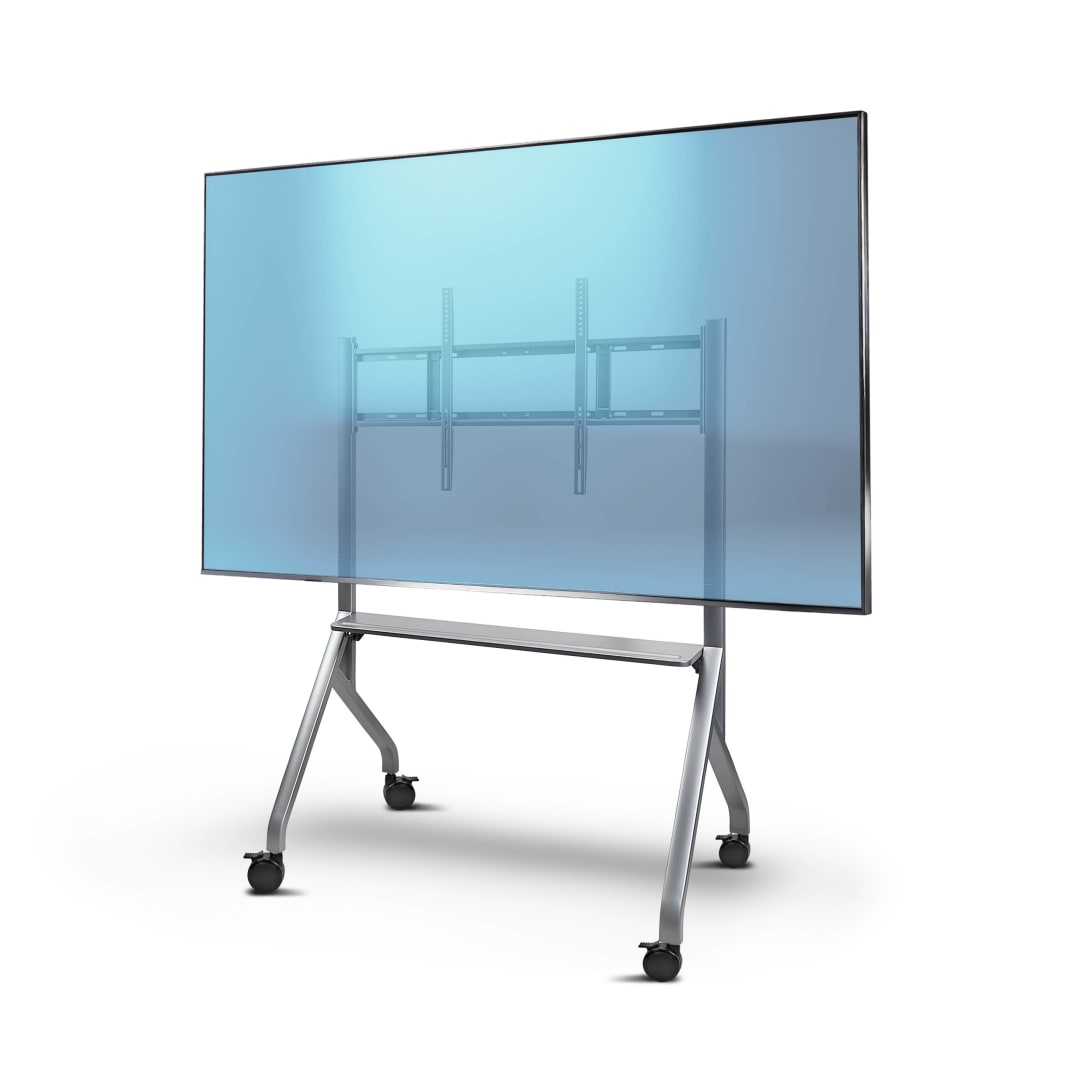 Easel Style TV Cart Large Up to 100 250lb Black Silver