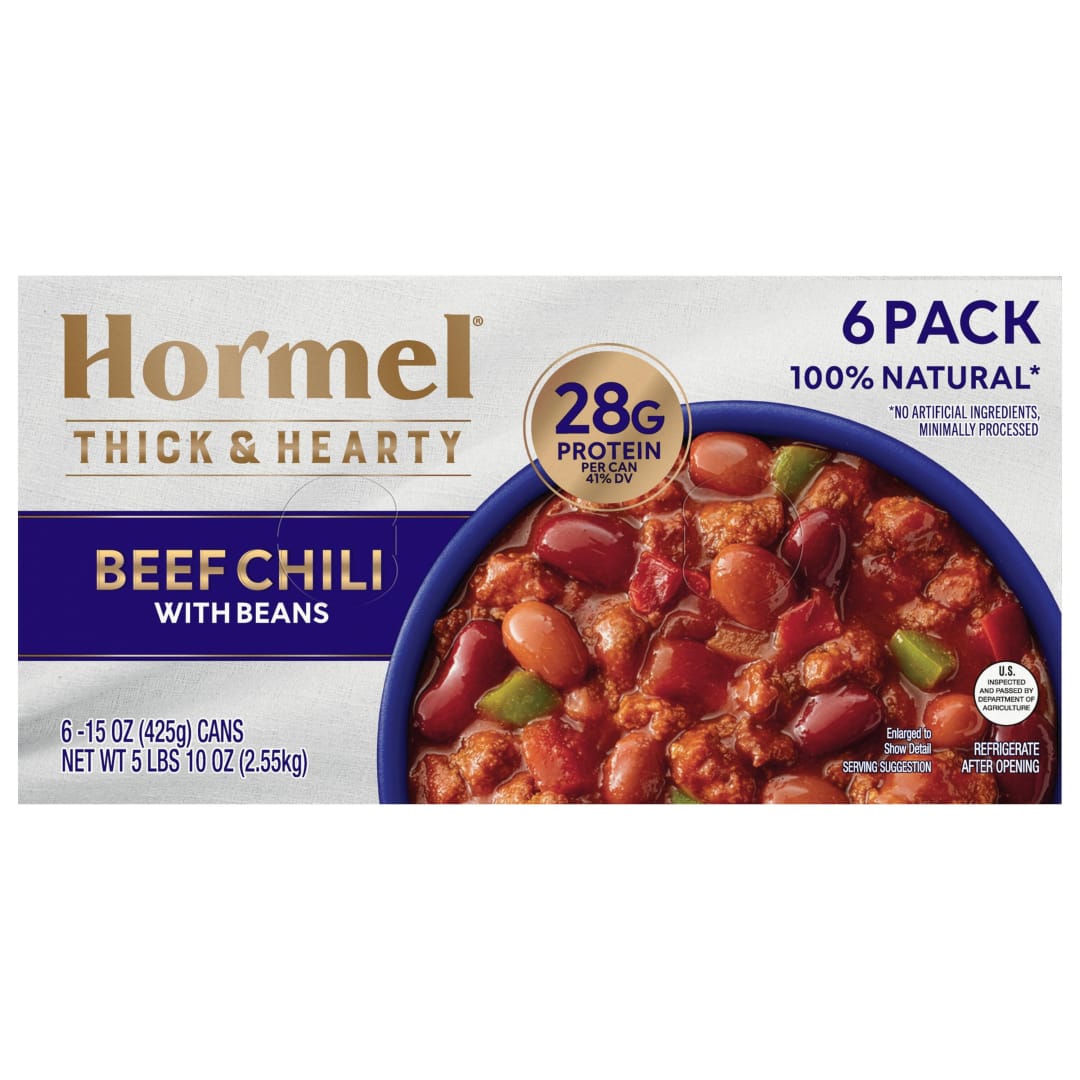 6-15OZ HORMEL THICK HEARTY BEEF CHILI WITH BEAN