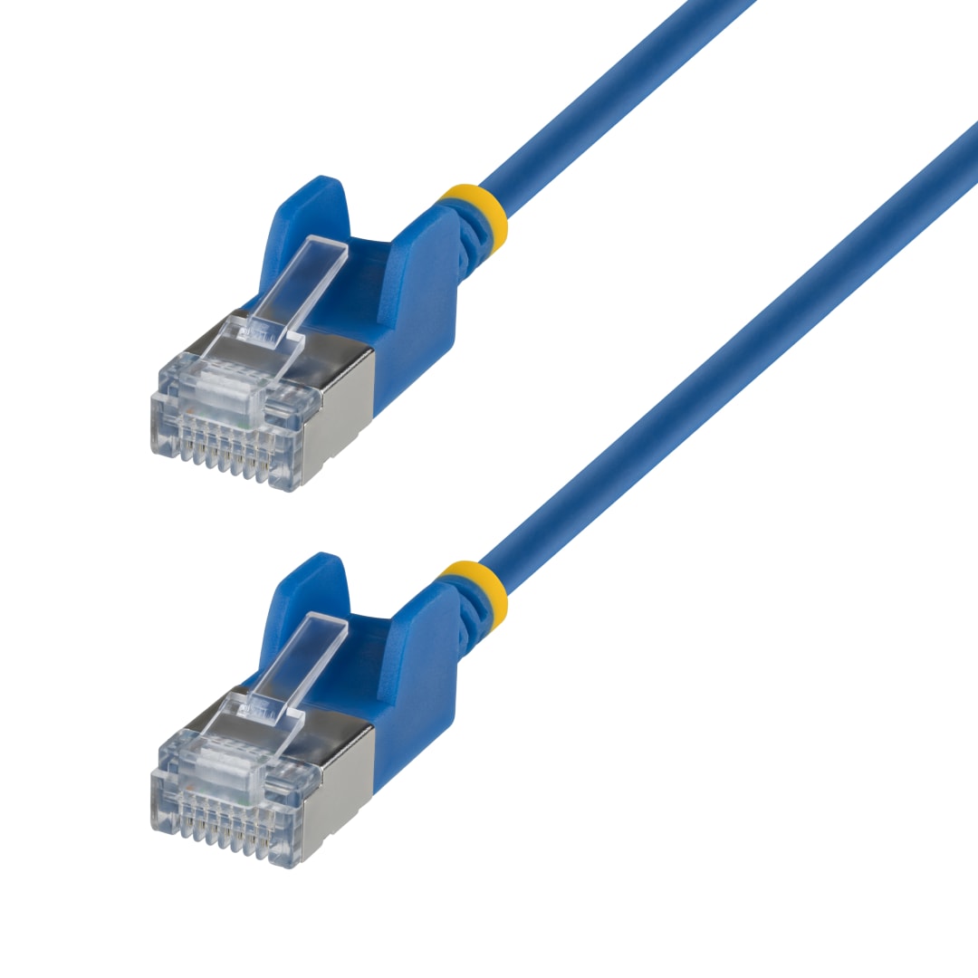 Cat6A STP 34AWG Ultra Slim Patch Cable, Blue 5ft