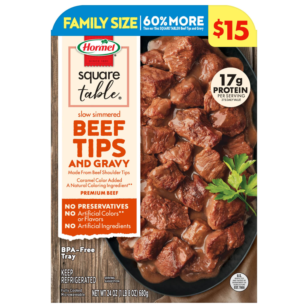 HORMEL Square Table Beef Tips Kroger Price Label 24oz