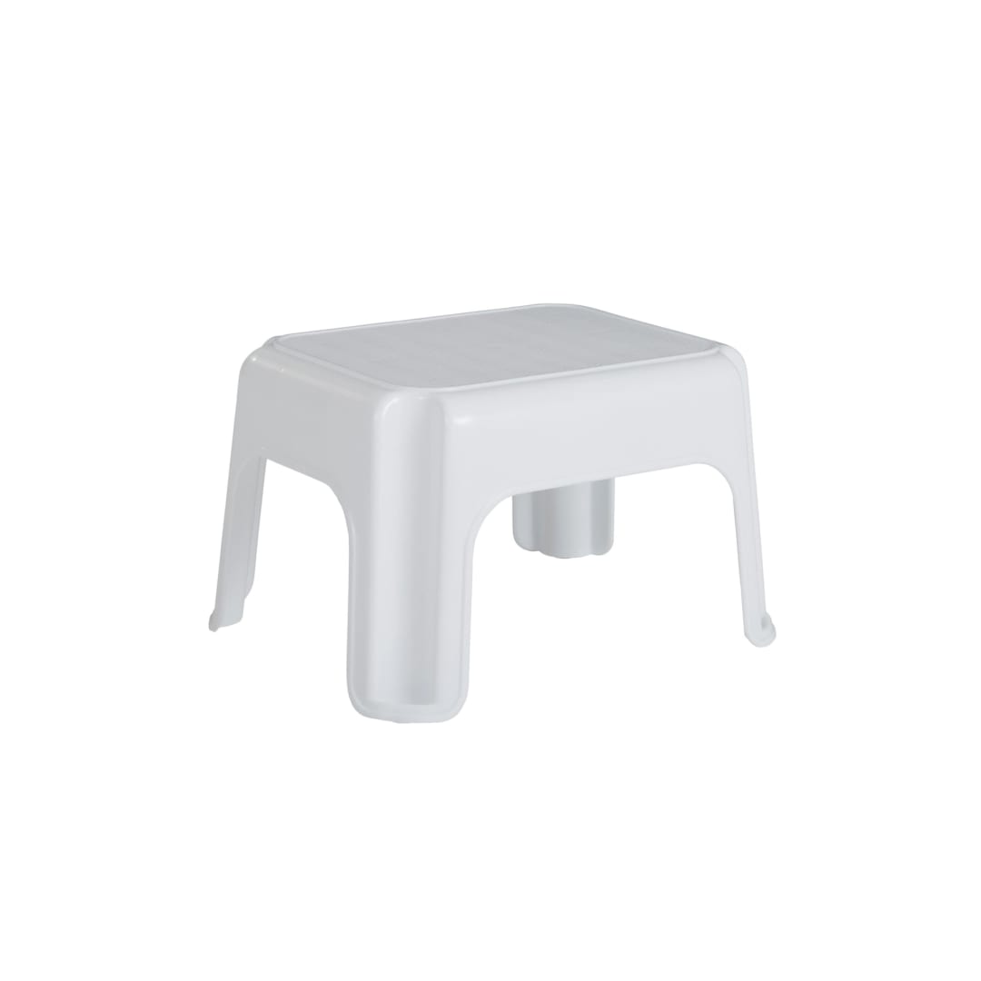 Rubbermaid Step Stool 9.5-Inch High White Plastic Small Single Step Stool for Kids/Adults in Home/Kitchen/Laundry/Garage/Bathroom