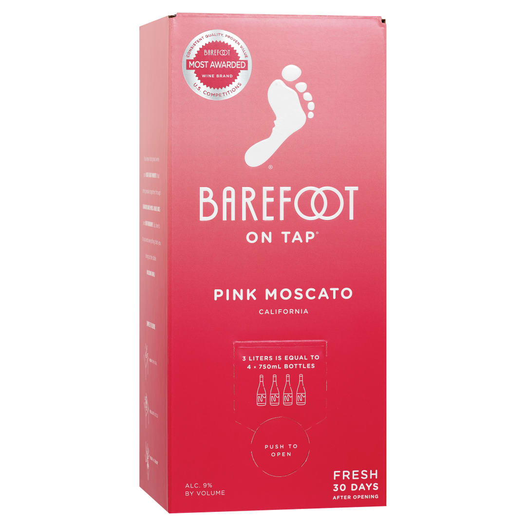 Barefoot Cellars On Tap Pink Moscato 3L Box Wine