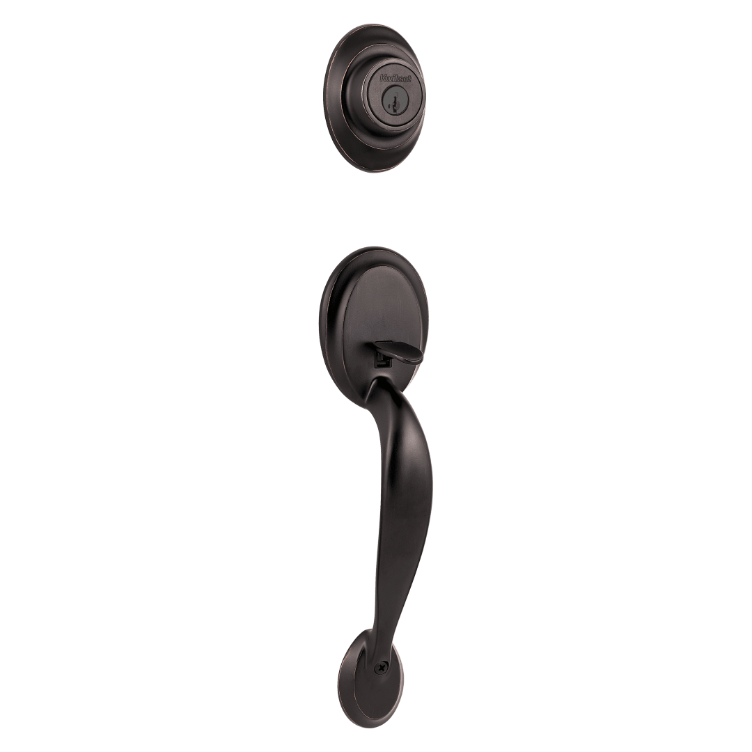 Dakota Single Cylinder Handleset in Venetian Bronze featuring SmartKey Security