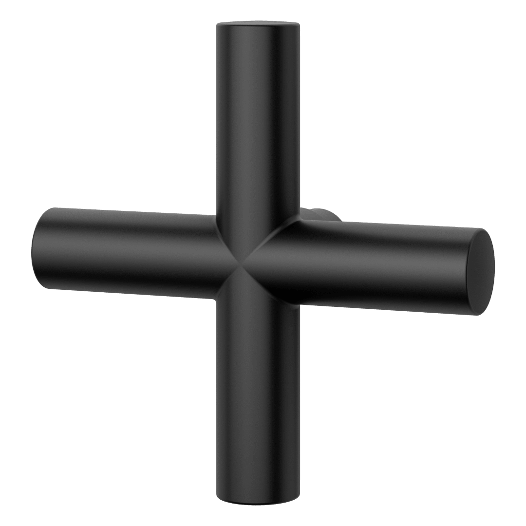 Tenet Single Cross Handle for Shower Column in Matte Black
