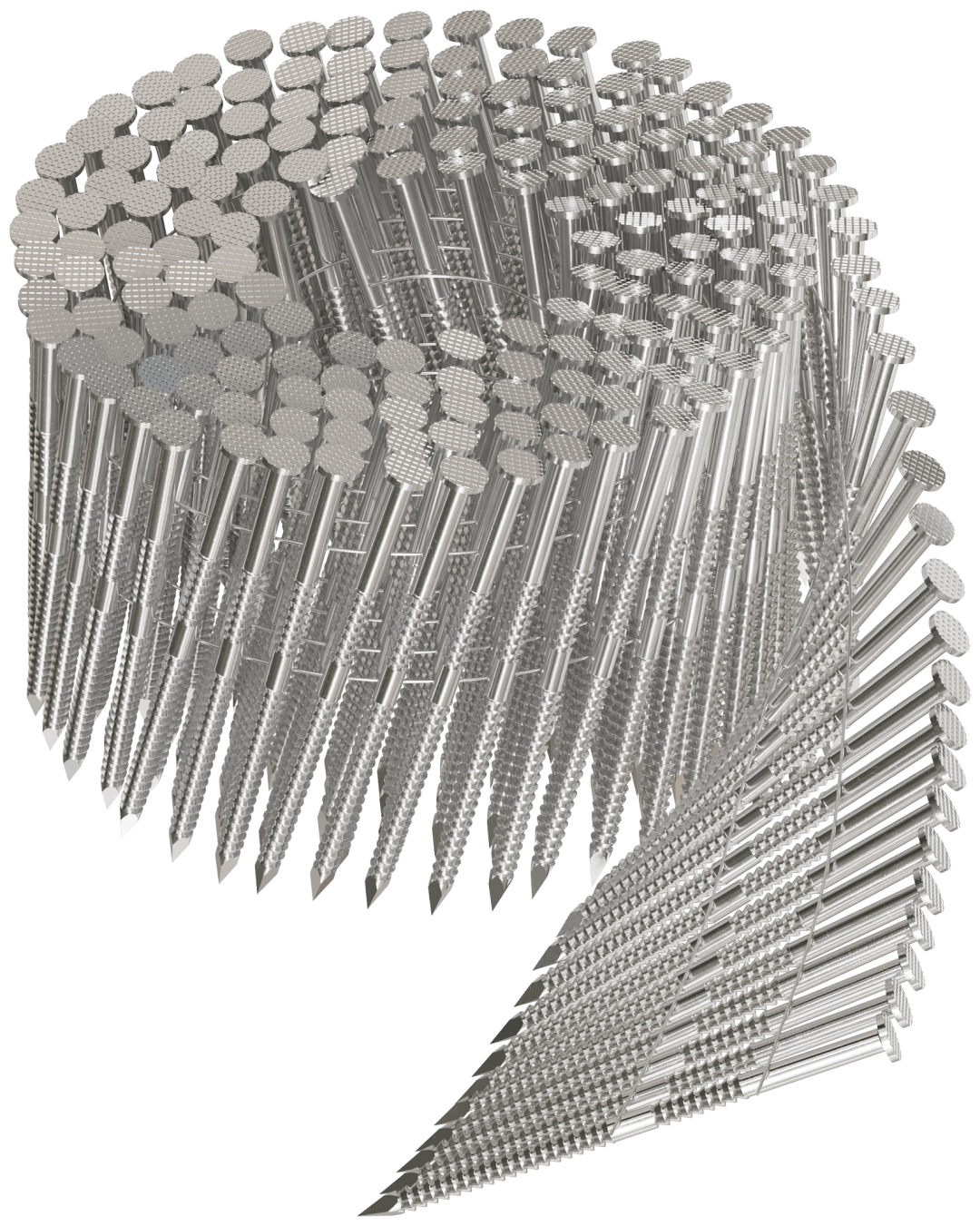Simpson Strong-Tie T10A300PNJ 15° Wire Coil, Full Round Head, Ring-Shank Decking/Framing Nail — 3 in. x .131 in. Type 316 (1800-Qty)