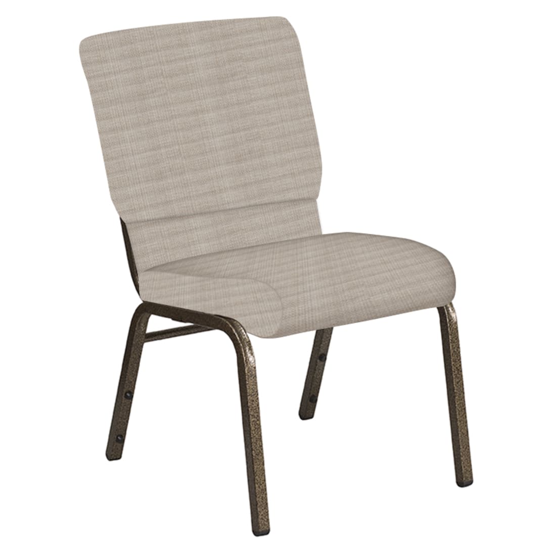 Embroidered 18.5''W Church Chair in Sammie Joe Desert Fabric - Gold Vein Frame