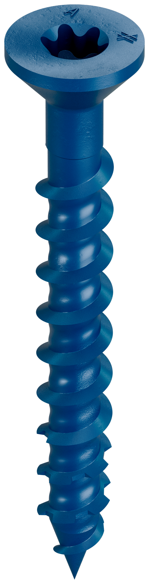 Simpson Strong-Tie TNT18134TFB Titen Turbo™ — 3/16 in. x 1-3/4 in. 6-Lobe Flat-Head Concrete and Masonry Screw, Blue (3000-Qty) (Pack of 48)