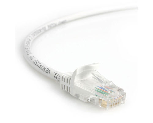 1 ft White Snagless Cat5e UTP Patch Cable