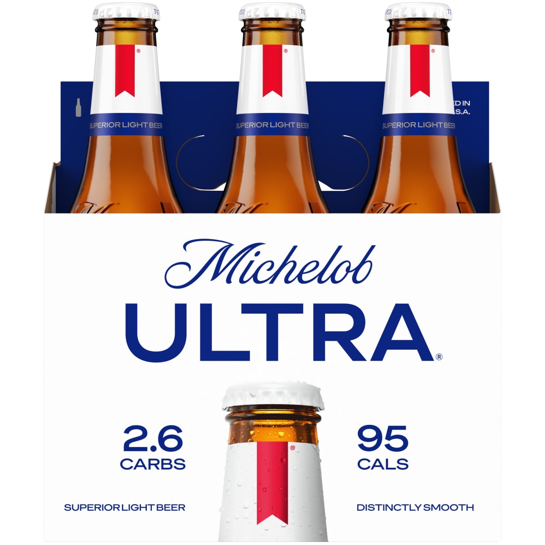 Michelob ULTRA Superior Light American Lager Beer 6 Pack, 12 fl oz Bottles
