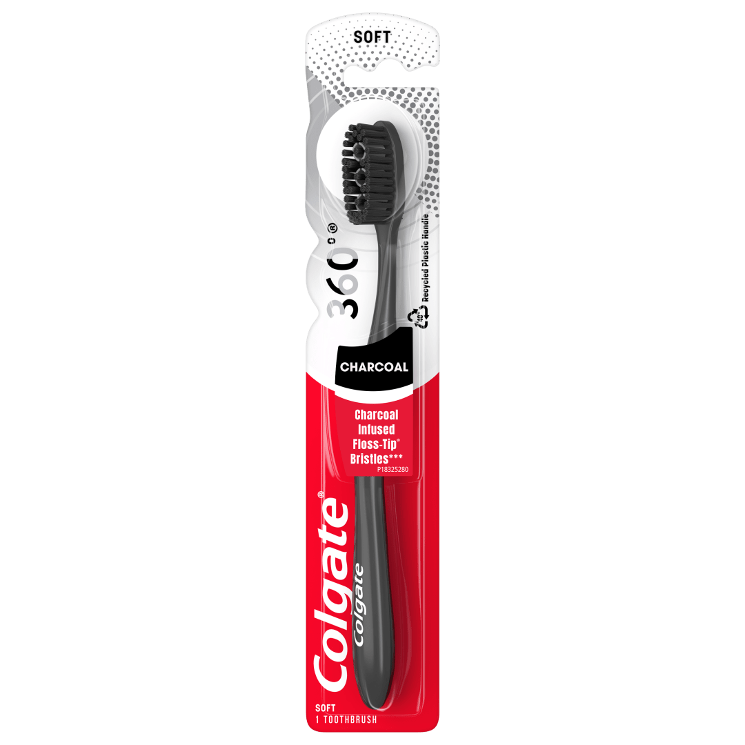 Colgate 360 Charcoal Toothbrush Slimmer Tip Soft Bristles - 1 Count