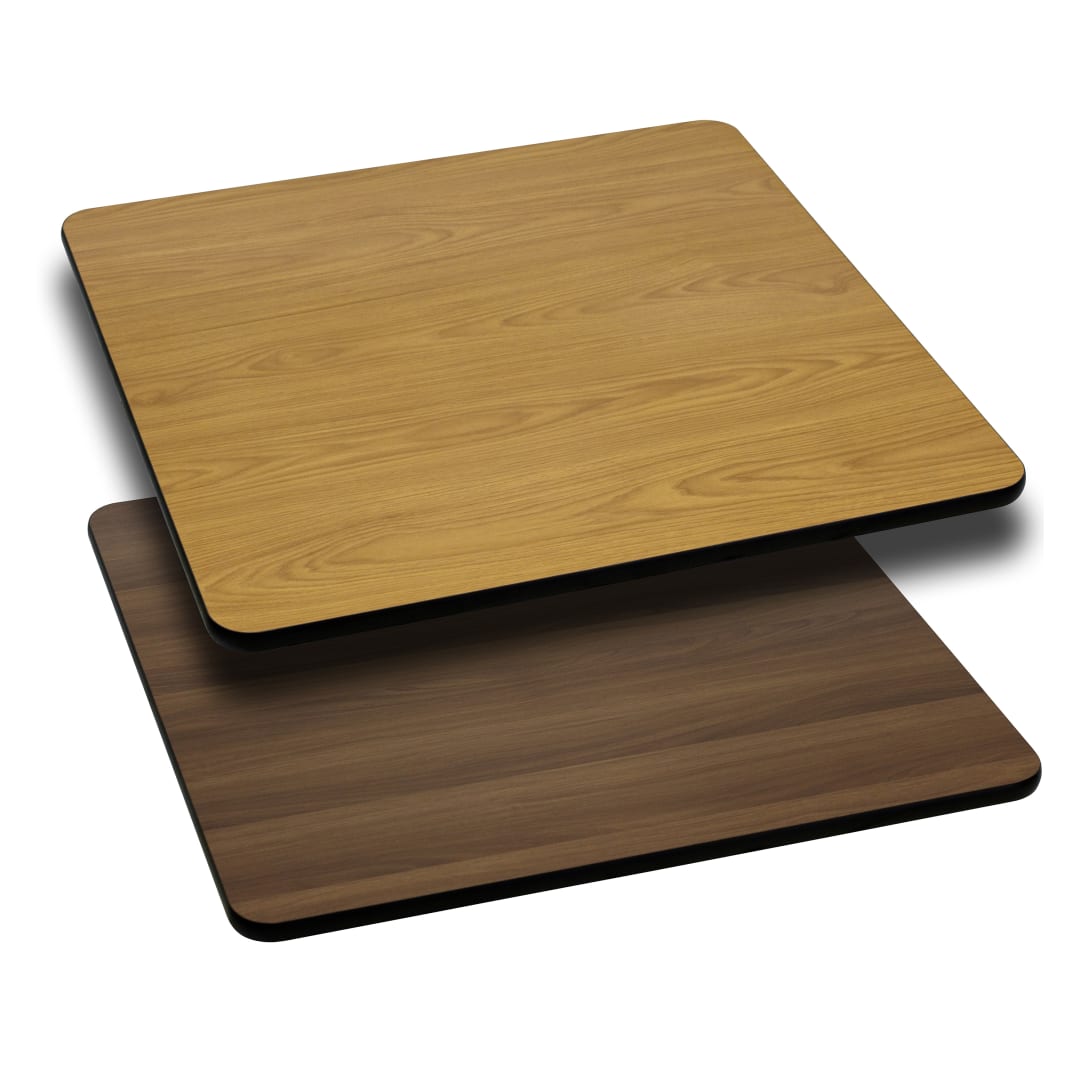 Glenbrook 30'' Square Table Top with Natural or Walnut Reversible Laminate Top
