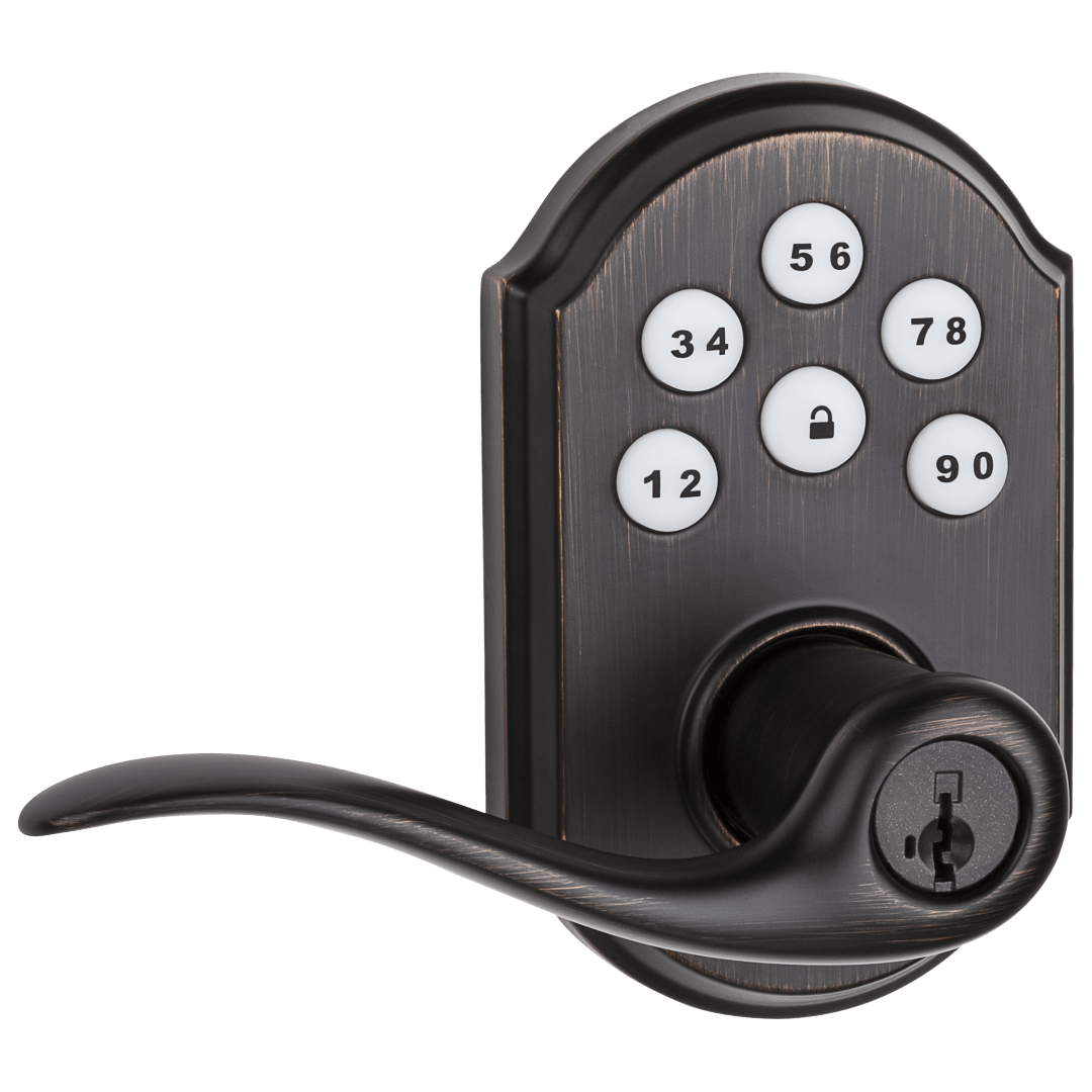 912 SmartCode® Electronic Tustin Lever featuring SmartKey Security™ and ZigBee Technology in Venetian Bronze