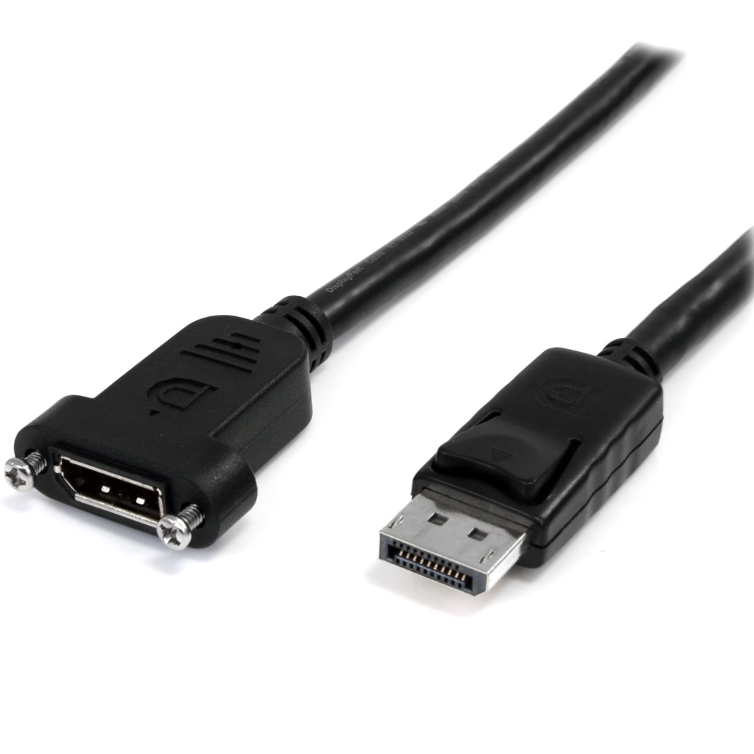 3ft DisplayPort Panel Mount Cable with Power