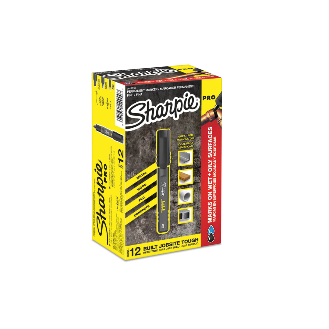 Sharpie® PRO Permanent Marker, Fine Point, Black, 12-Count