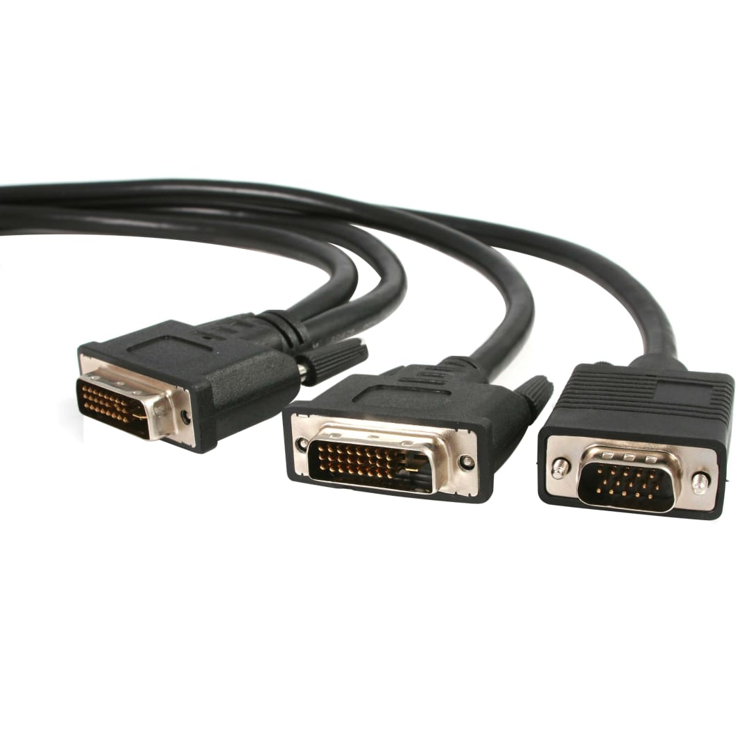 6ft DVI I to DVI D HD15 VGA Video Splitter Cable