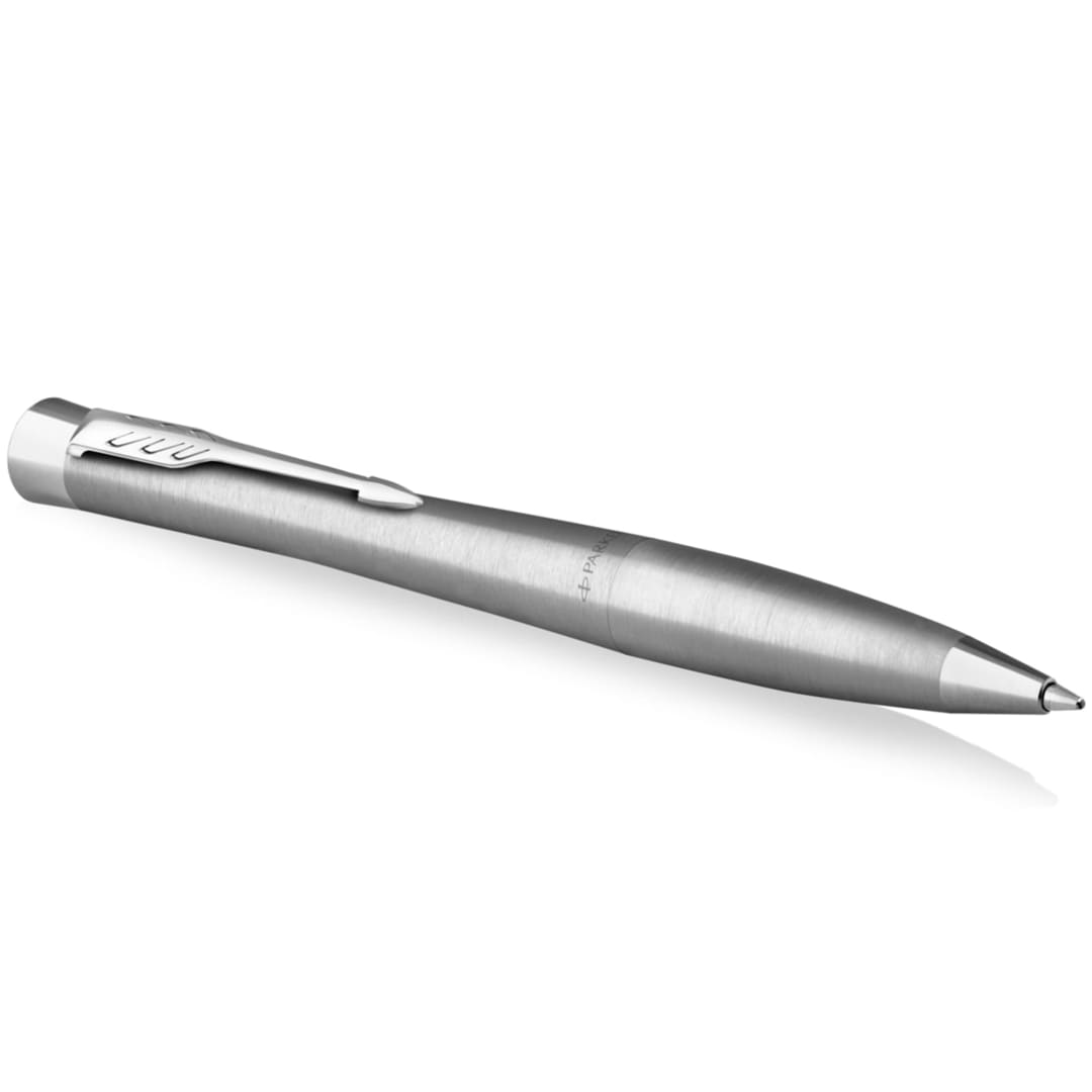 Parker Urban Twist Ballpoint Pen | Metro Metallic with Chrome Trim | Medium Point Blue Ink Refill | Gift Box