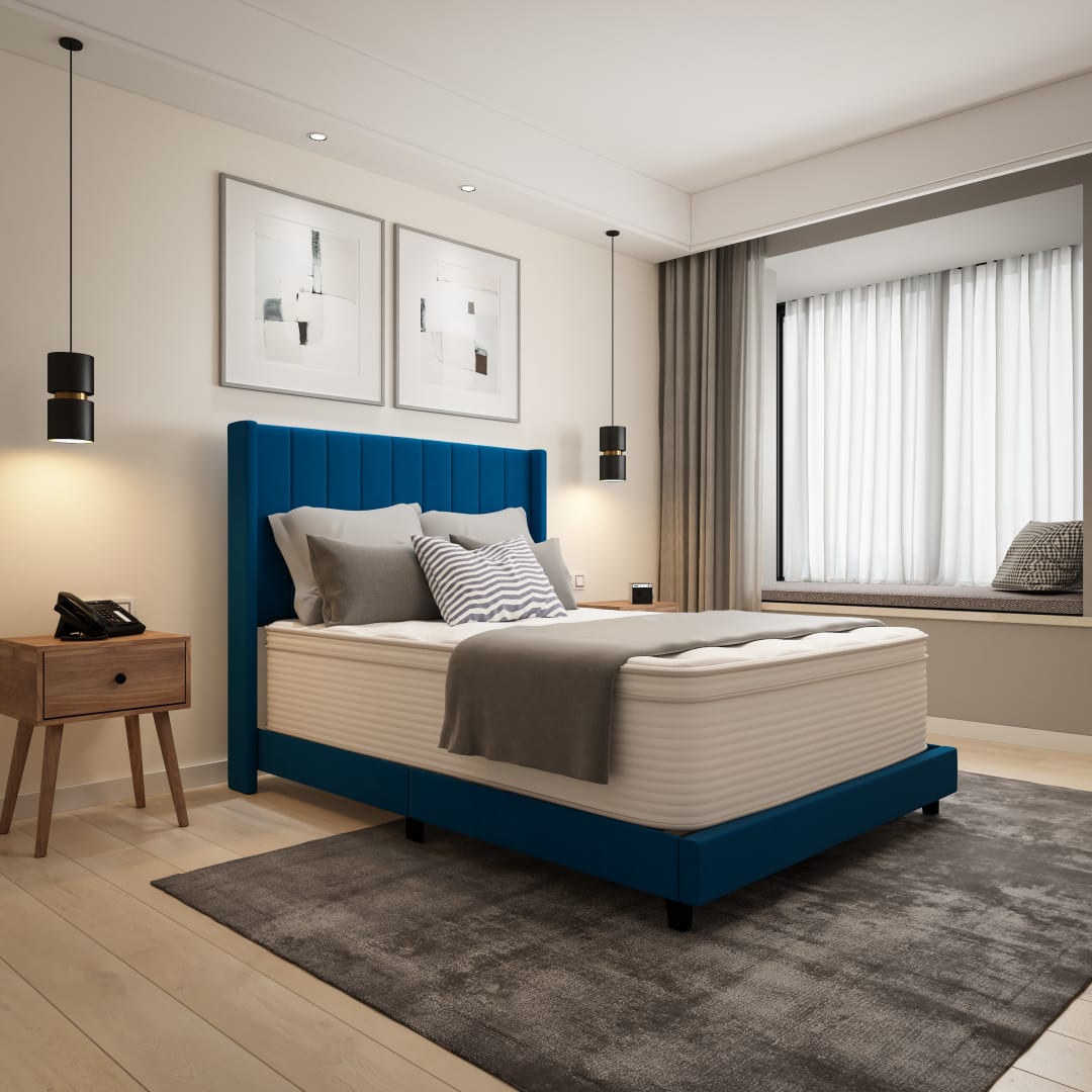 Vista Hospitality Grade Commercial Full Mattress in a Box 14 Inch, Premium Memory Foam Hybrid Pocket Spring Mattress with Reinforced Edge Support