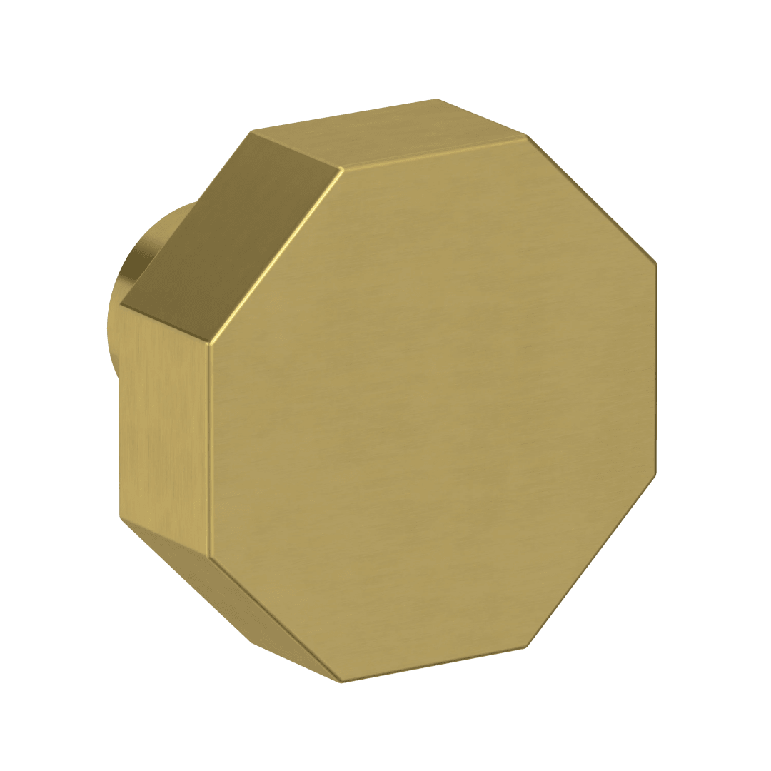 4440 Octagonal Facet Knob 1.25", In Heirloom Brass