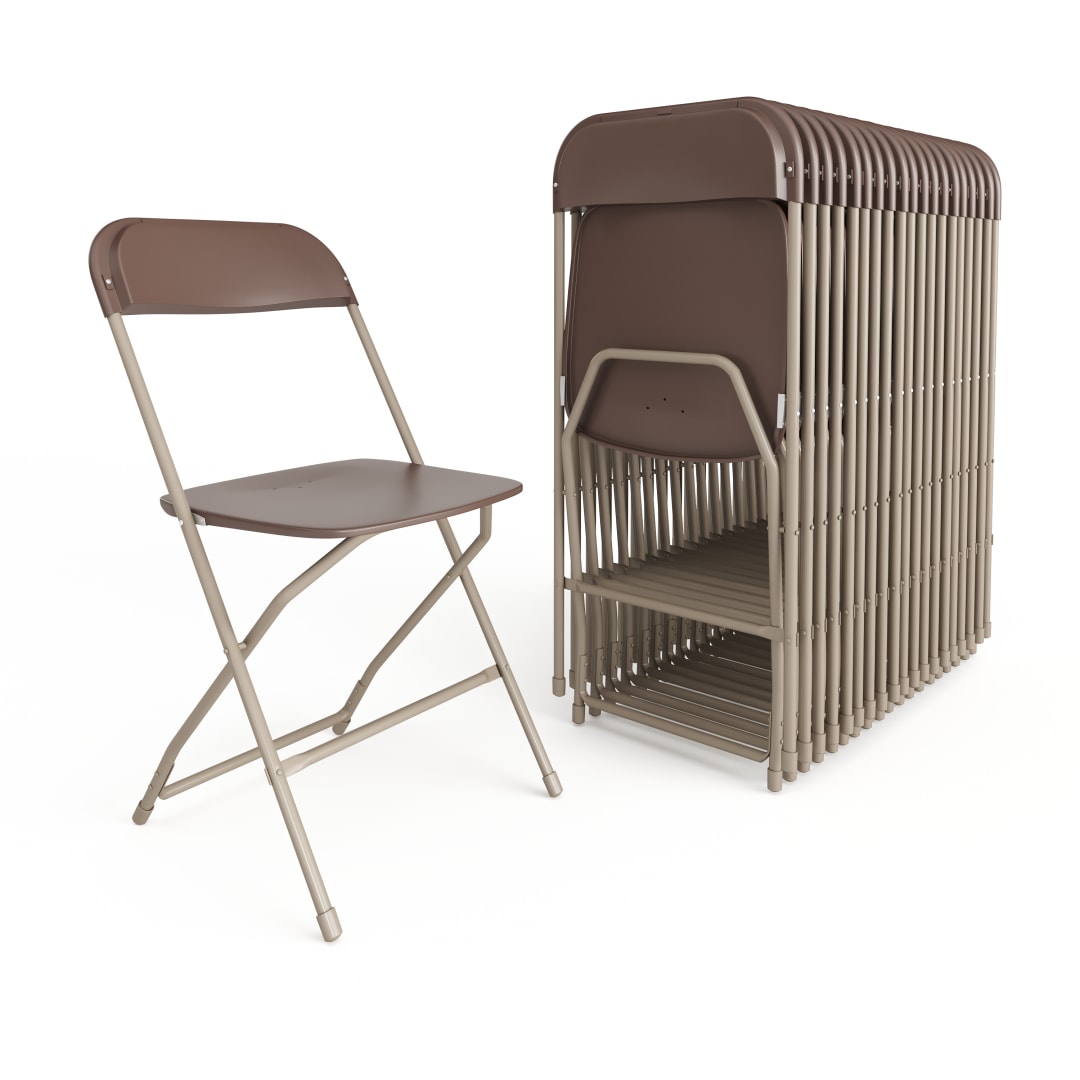 Hercules Series Plastic Folding Chair Brown - 20 Pack 650LB Weight Capacity Comfortable Event Chair-Lightweight Folding Chair
