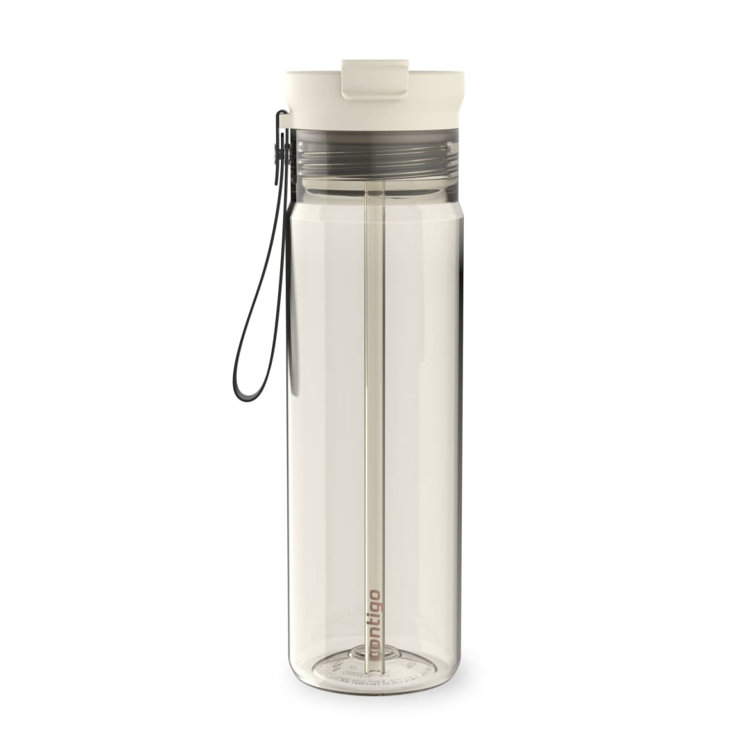 Contigo DualSip 28 oz Leakproof Plastic Water Bottle with Carrying Strap and 2-Way Lid