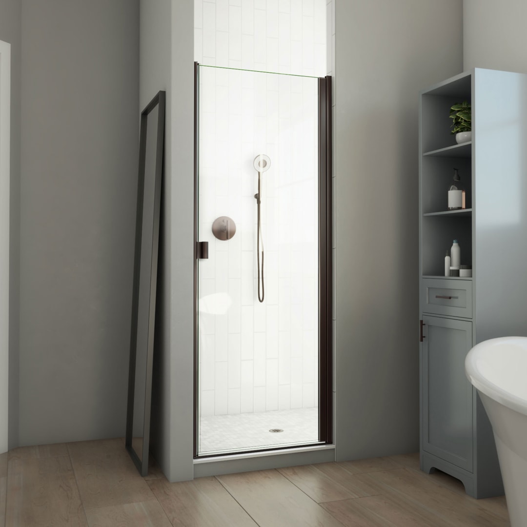DreamLine Alliance Swing BG 28 - 29 inch W x 66 inch H Semi-Frameless Swing Shower Door in Oil Rubbed Bronze