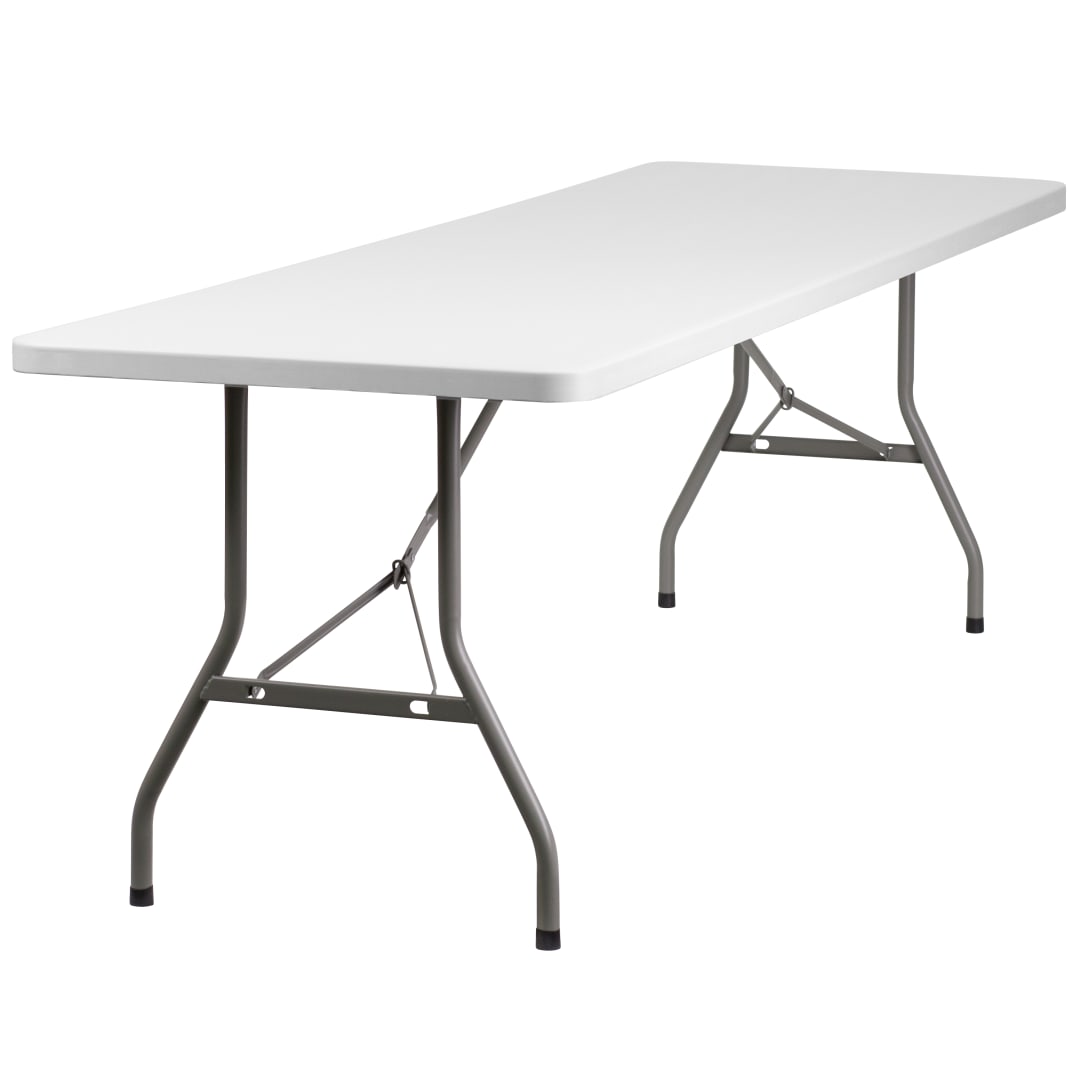 Kathryn 8-Foot Granite White Plastic Folding Table