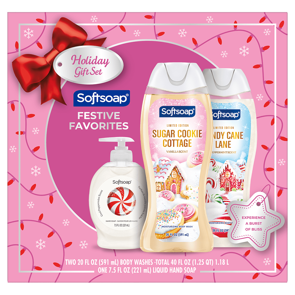 Softsoap Festive Favorites Holiday Gift Set, Two Body Washes and One Liquid Hand Soap