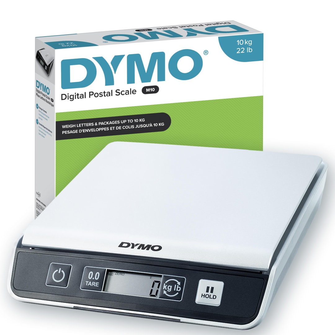 DYMO M10 Báscula digital para paquetes y envíos | Capacidad de hasta 10 kg | 20 cm x 20 cm