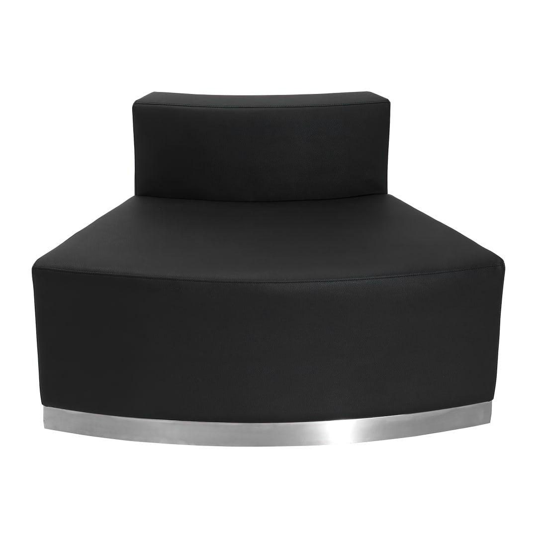 HERCULES Alon Series Black LeatherSoft Convex Chair with Brushed Stainless Steel Base