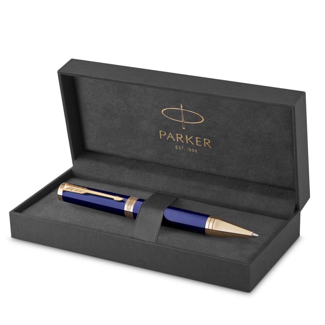 Bolígrafo Parker Ingenuity | Colección principal | Azul con detalles dorados | Tinta negra | Estuche de regalo