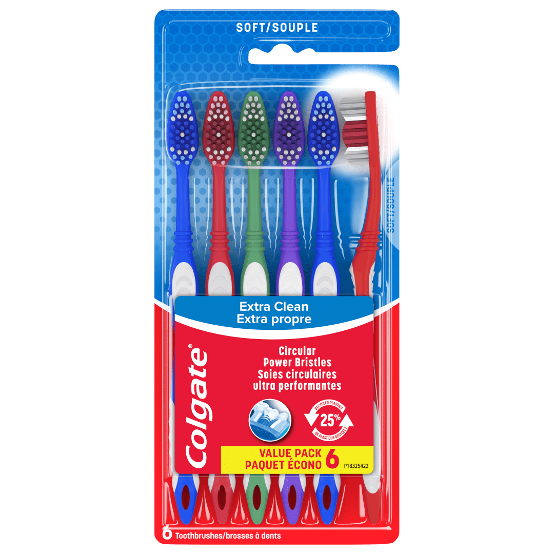 Brosse à dents souple Colgate Extra Clean - paquet de 6