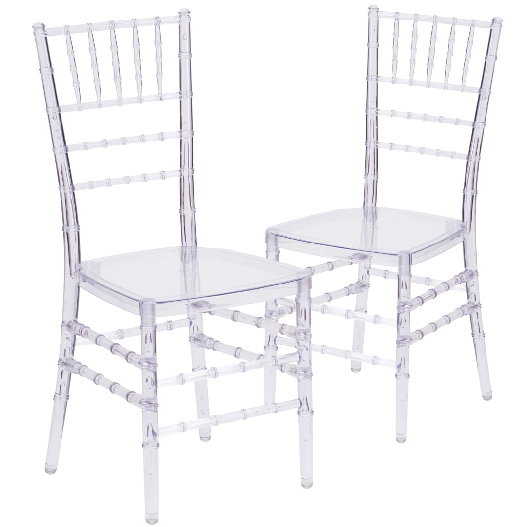 2 Pack Flash Elegance Crystal Ice Stacking Chiavari Chair