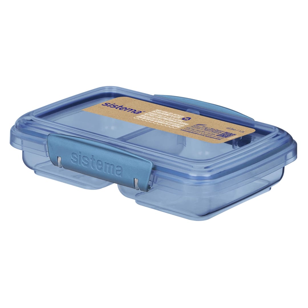 Sistema Small Split TO GO Food Storage Container. Lunch Box with Compartments, 1.5 cup/350 ml Container